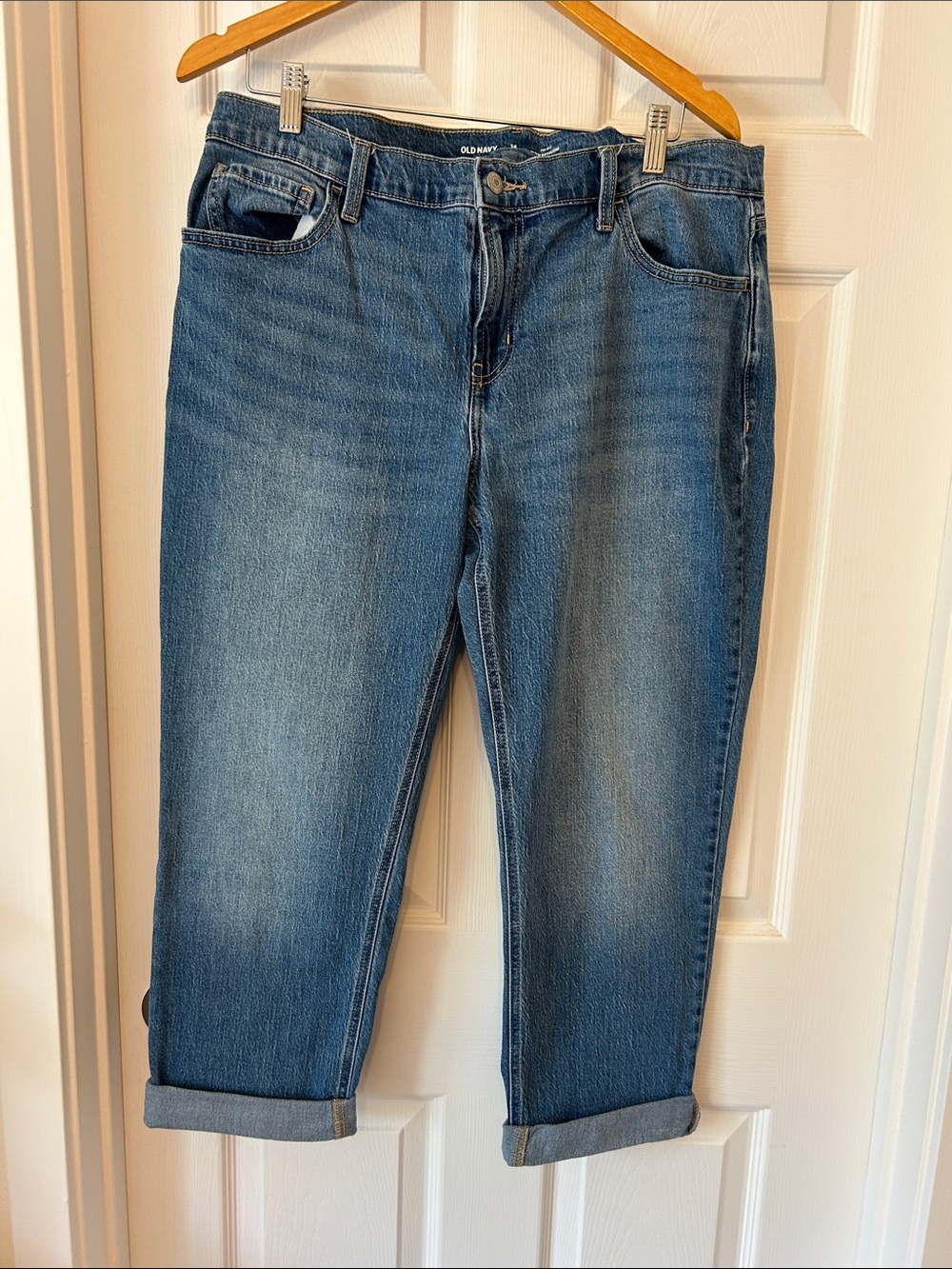 Old Navy Blue Cropped Roll-Cuff Jeans